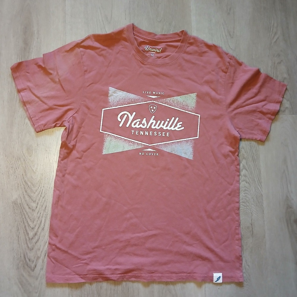 Unwind by‎ League T-Shirt Men Large Rose Nashville Tennessee Live Music Graphic